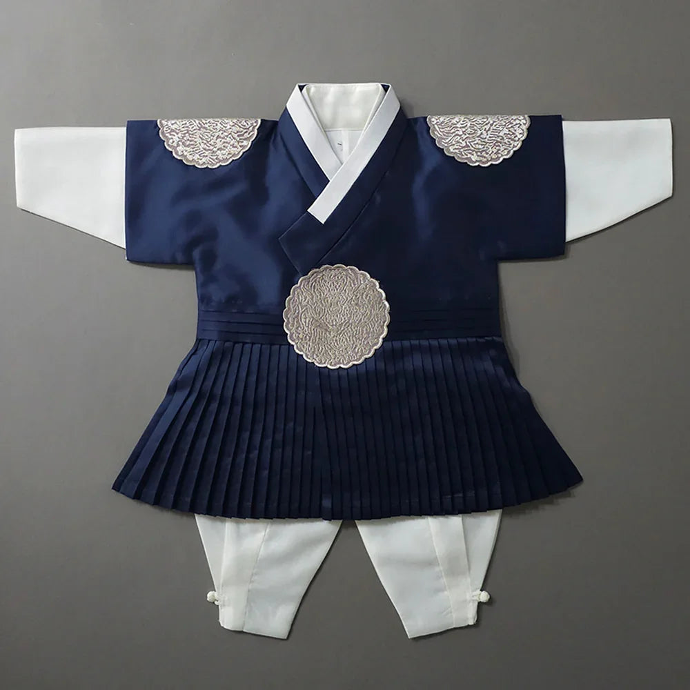 Sungkoon Pleated Navy Boy Hanbok (100D-10YR) - Native Korean