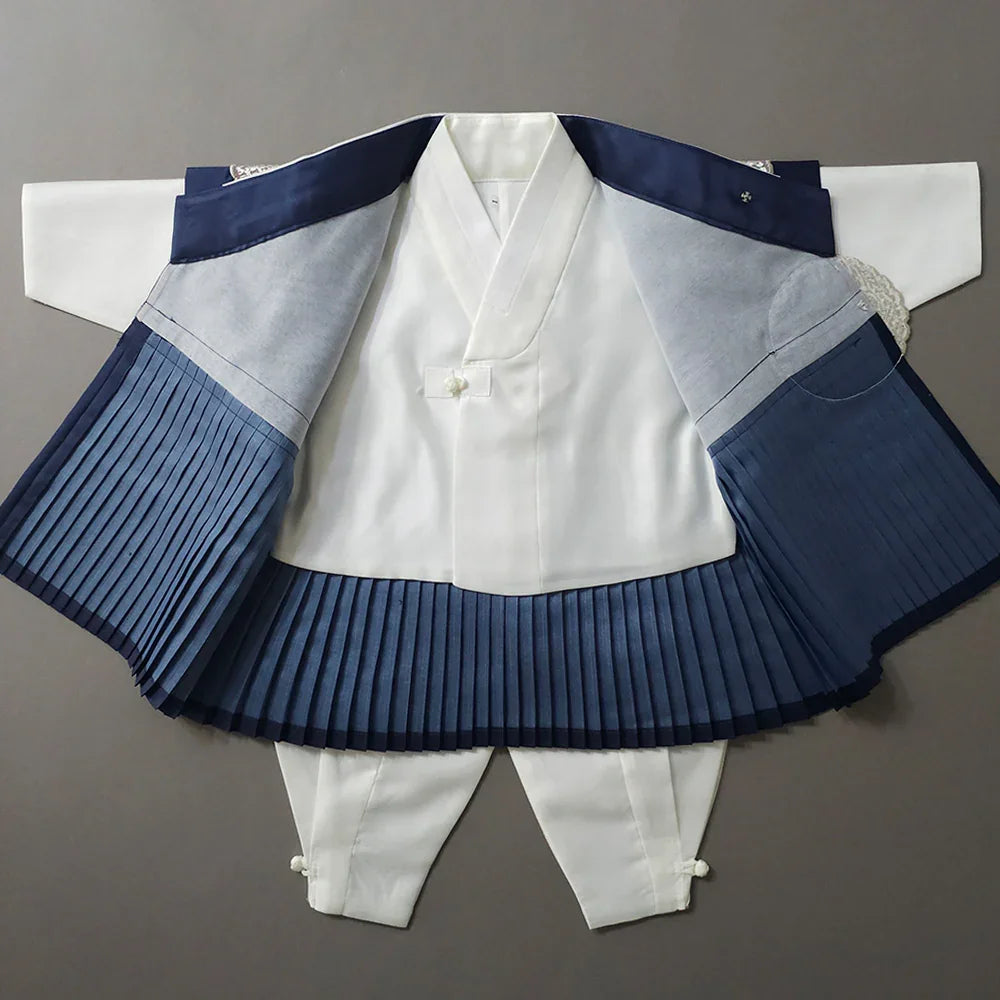 Sungkoon Pleated Navy Boy Hanbok (100D-10YR) - Native Korean