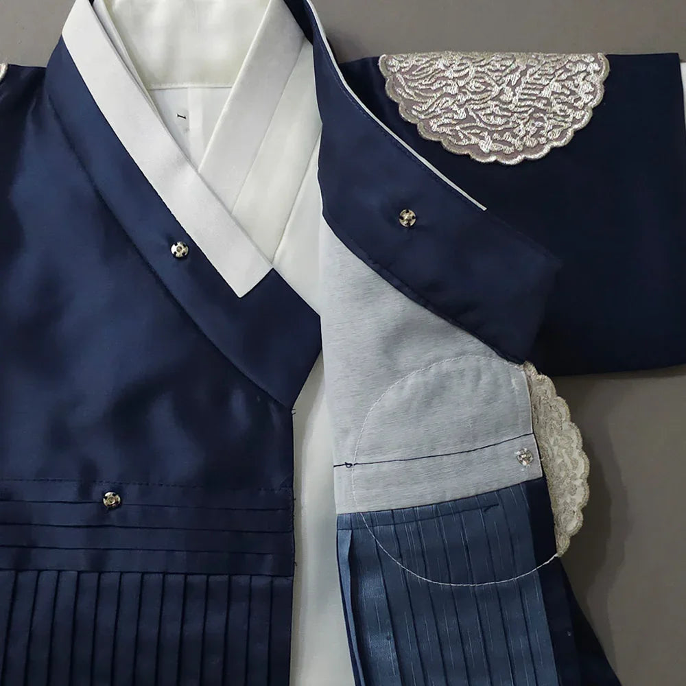 Sungkoon Pleated Navy Boy Hanbok (100D-10YR) - Native Korean