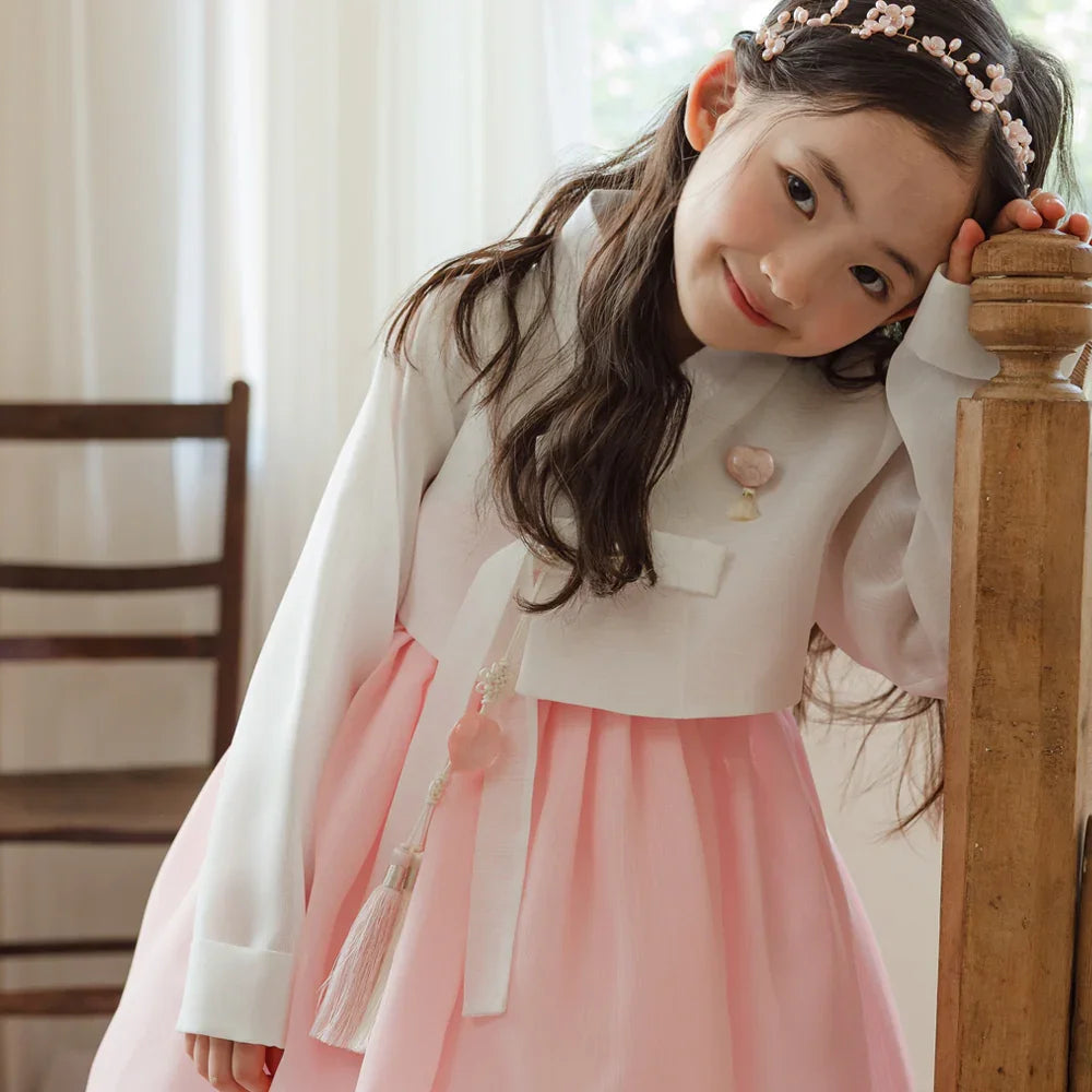 Blossom Pink Girl Hanbok (1-10YR) - Native Korean