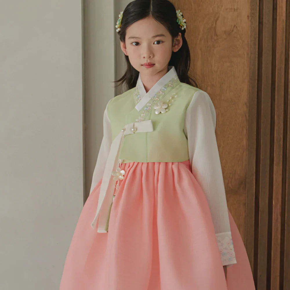 Soyoon Green Coral Girl Hanbok (1-15YR) - Native Korean