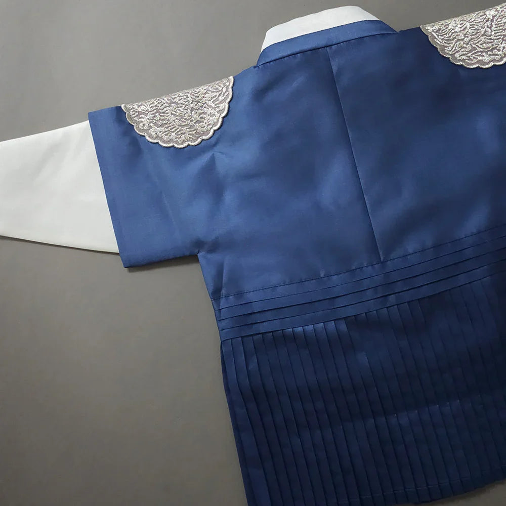 Sungkoon Pleated Blue Boy Hanbok (100D-10YR) - Native Korean