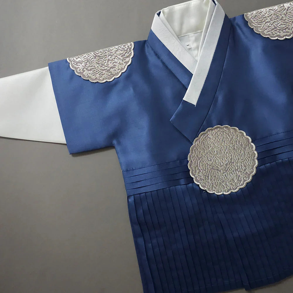Sungkoon Pleated Blue Boy Hanbok (100D-10YR) - Native Korean