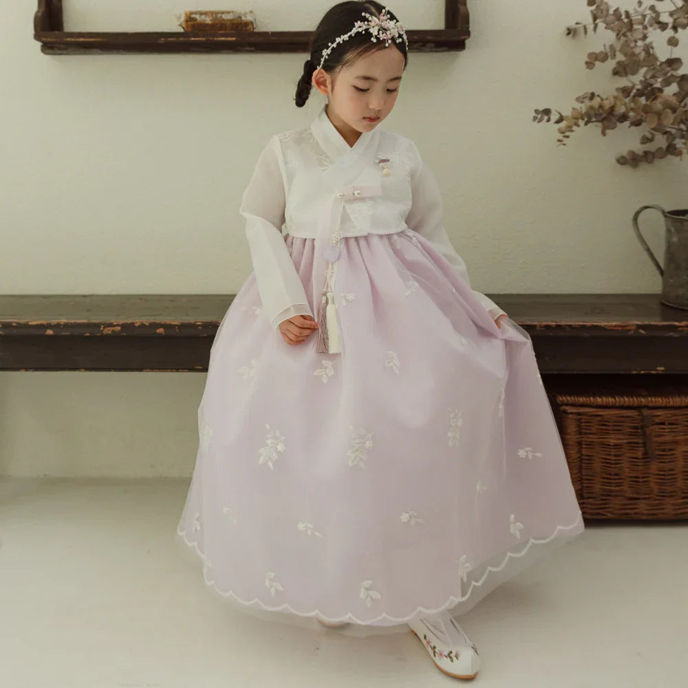 Som Purple Lace Dress Girl Hanbok (1-10YR)