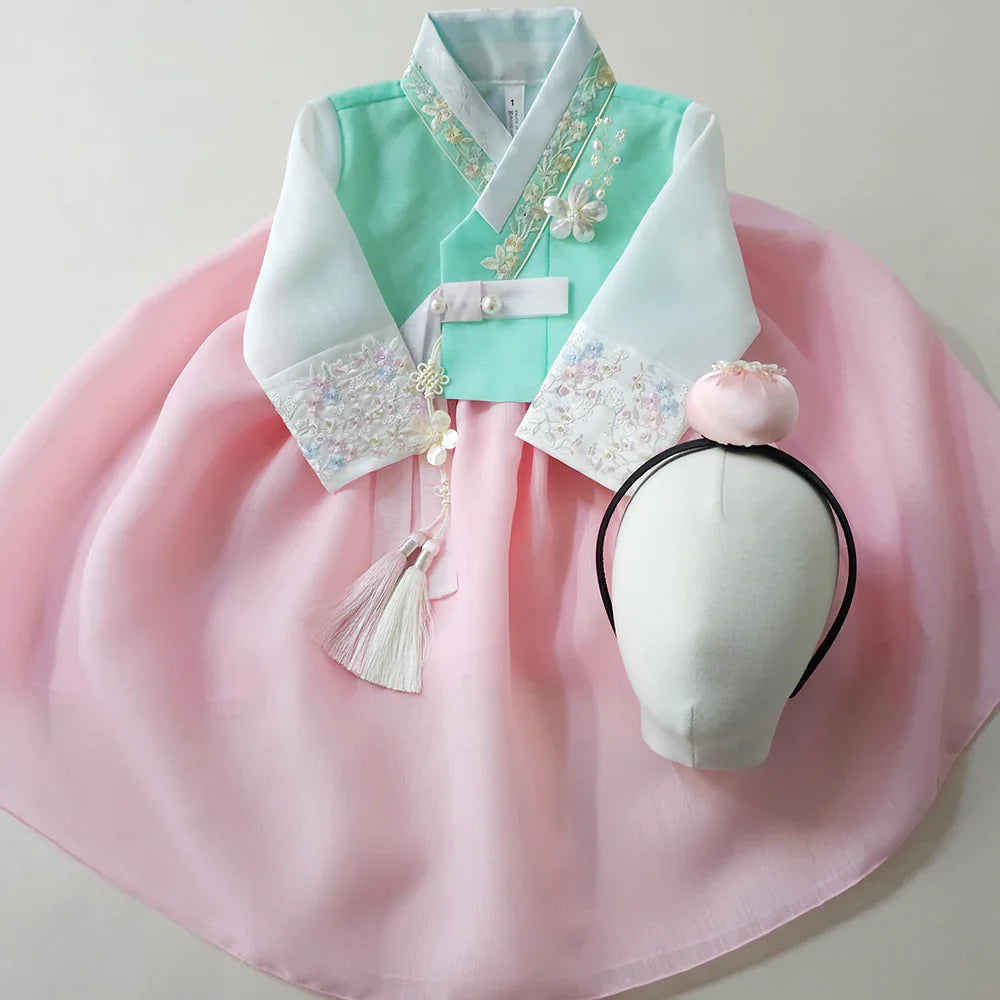 Soyoon Mint Pink Girl Hanbok (1-15YR) - Native Korean