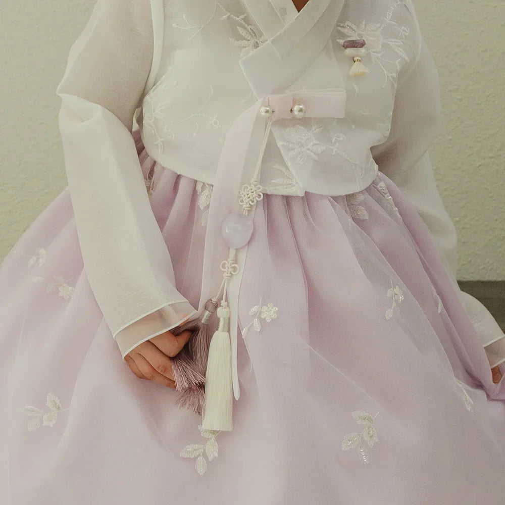 Som Purple Lace Dress Girl Hanbok (1-10YR) - Native Korean