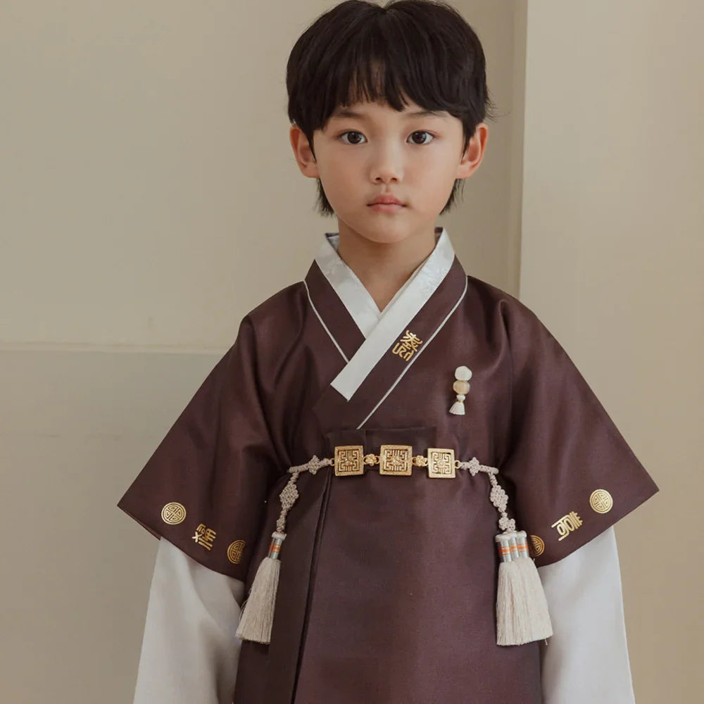 Dongdo Brown Boy Hanbok (1-12YR) - Native Korean