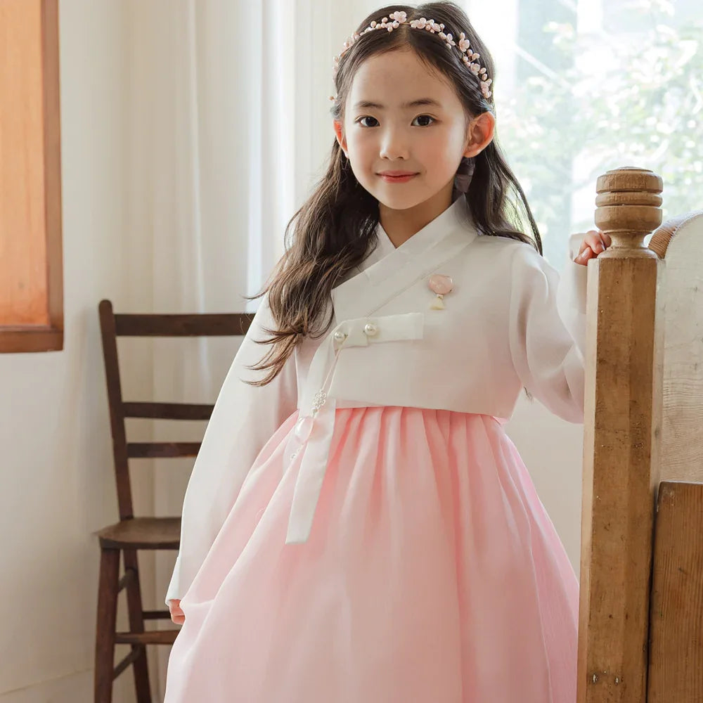 Blossom Pink Girl Hanbok (1-10YR) - Native Korean