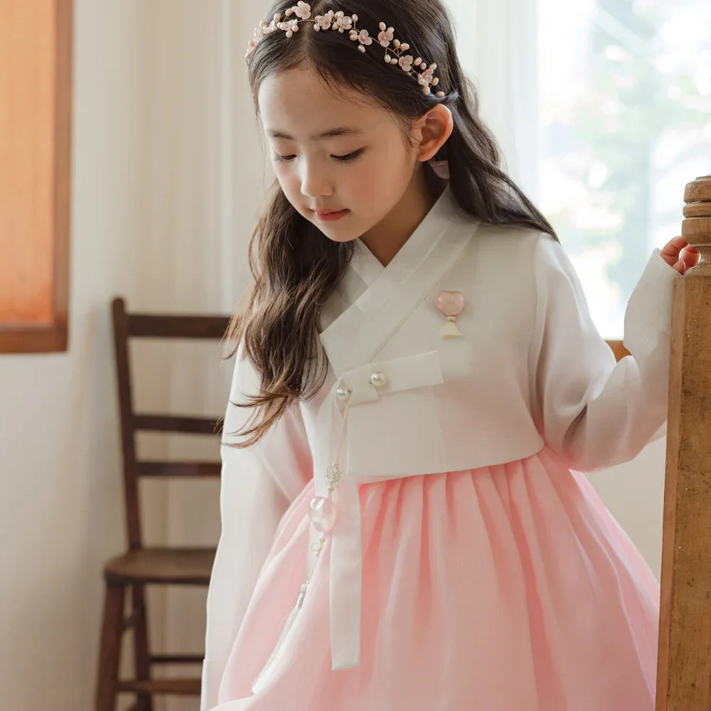 Blossom Pink Girl Hanbok (1-10YR) - Native Korean
