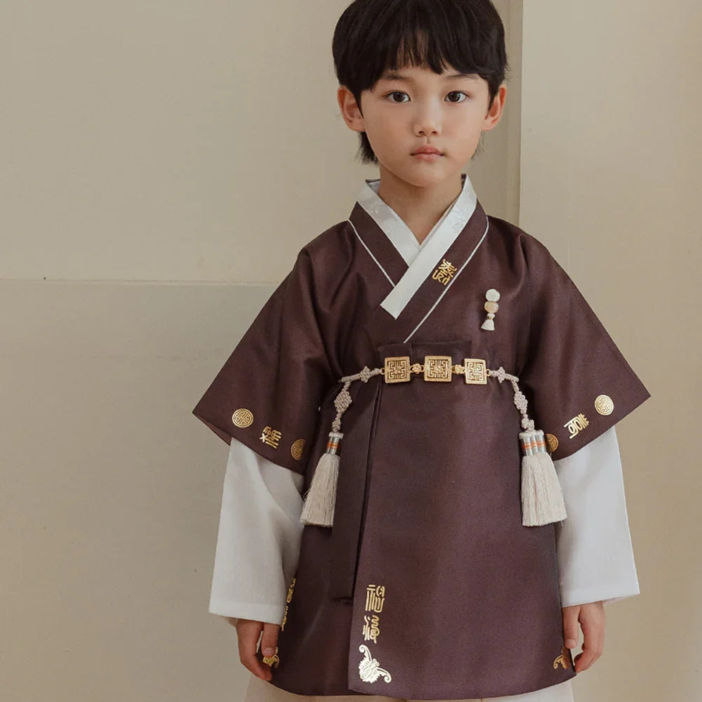 Dongdo Brown Boy Hanbok (1-12YR) - Native Korean