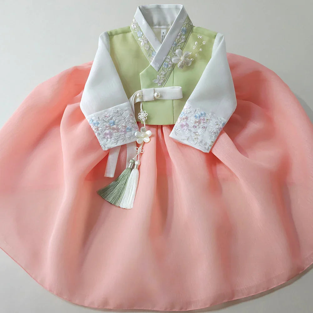 Soyoon Green Coral Girl Hanbok (1-15YR) - Native Korean