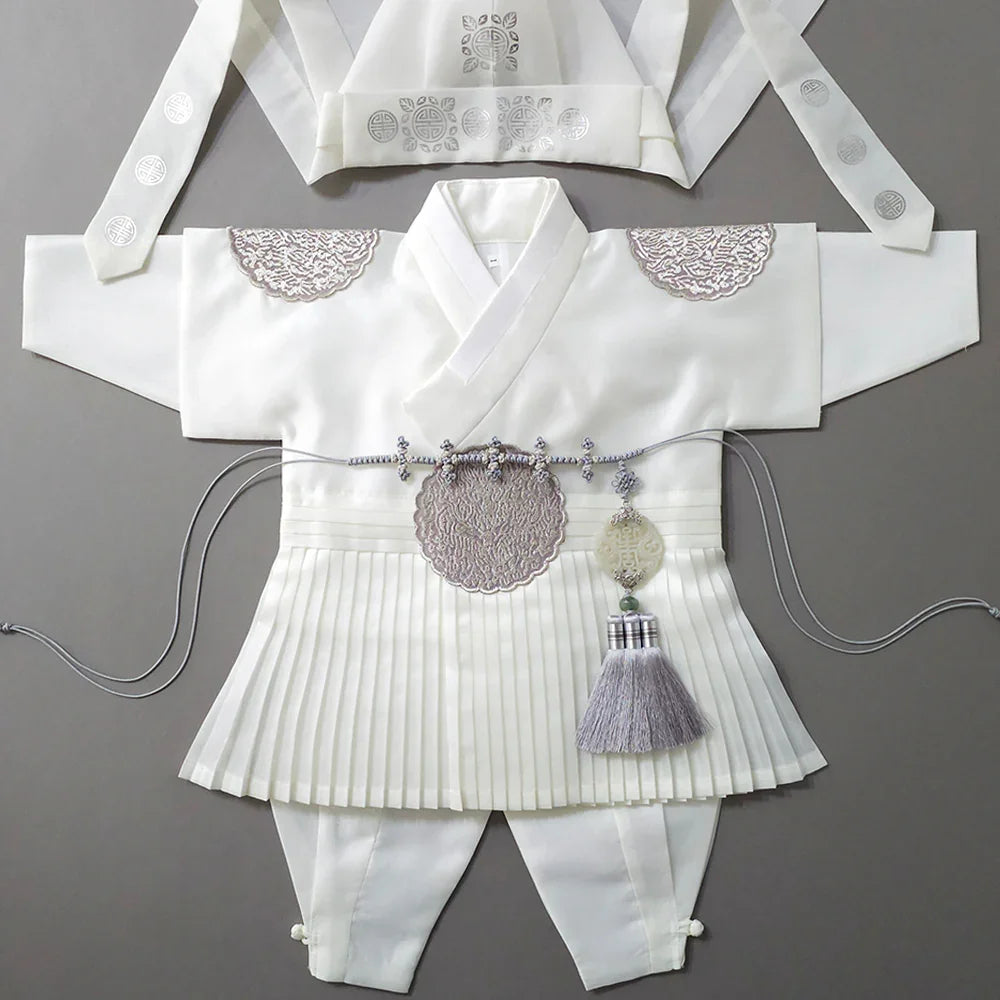 Sungkoon Pleated Ivory Boy Hanbok (100D-10YR) - Native Korean