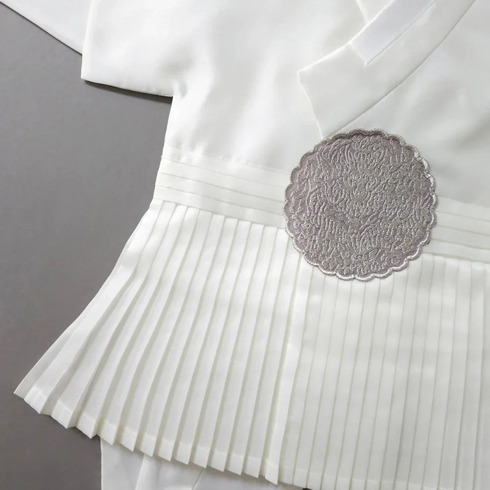 Sungkoon Pleated Ivory Boy Hanbok (100D-10YR) - Native Korean