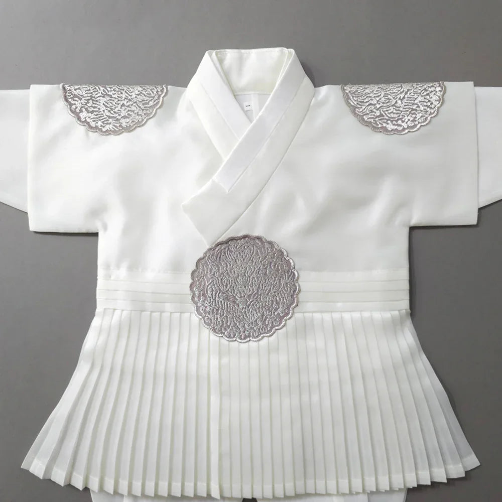 Sungkoon Pleated Ivory Boy Hanbok (100D-10YR) - Native Korean
