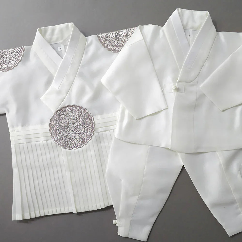 Sungkoon Pleated Ivory Boy Hanbok (100D-10YR) - Native Korean