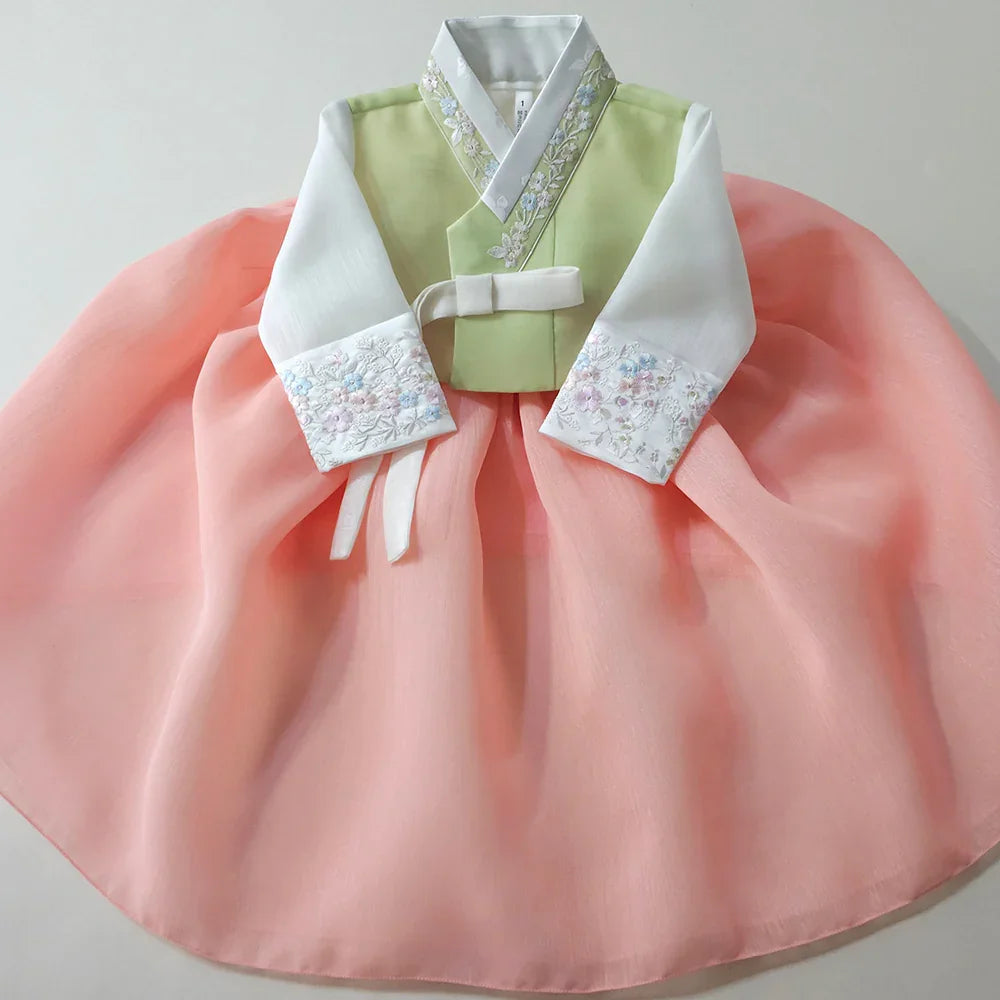 Soyoon Green Coral Girl Hanbok (1-15YR) - Native Korean