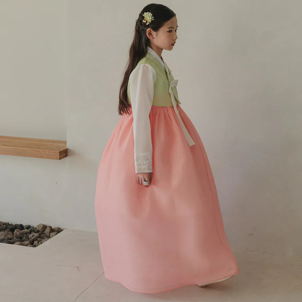Soyoon Green Coral Girl Hanbok (1-15YR) - Native Korean