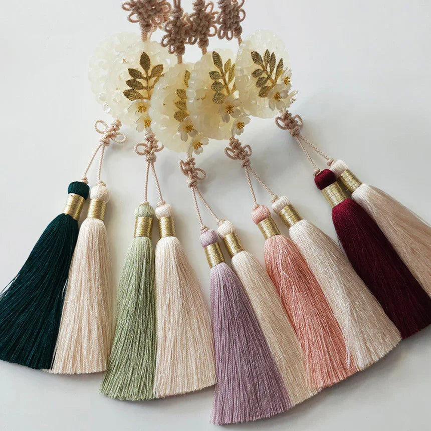Floral Jade Tassel Norigae - Native Korean