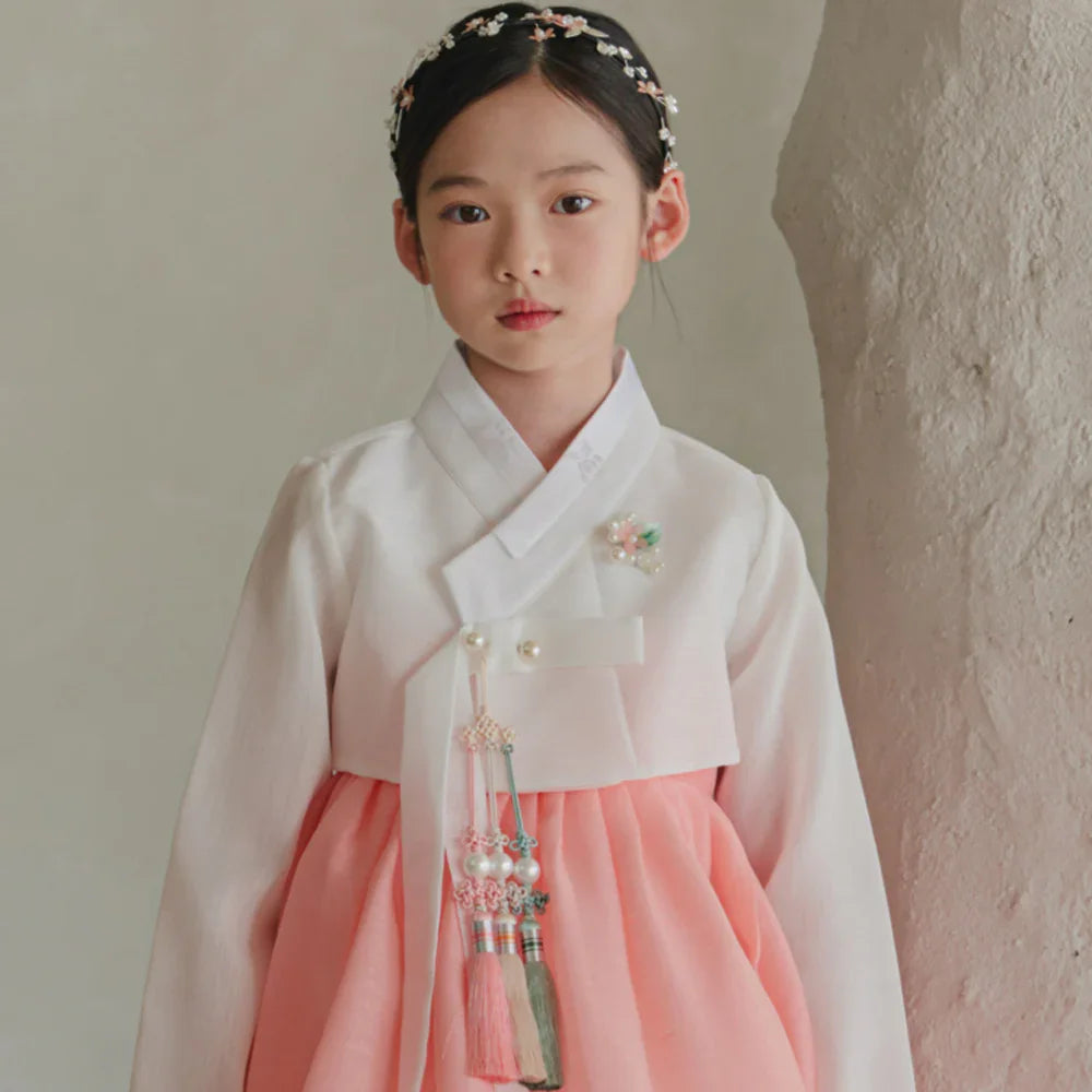 Blossom Coral Girl Hanbok (1-10YR) - Native Korean