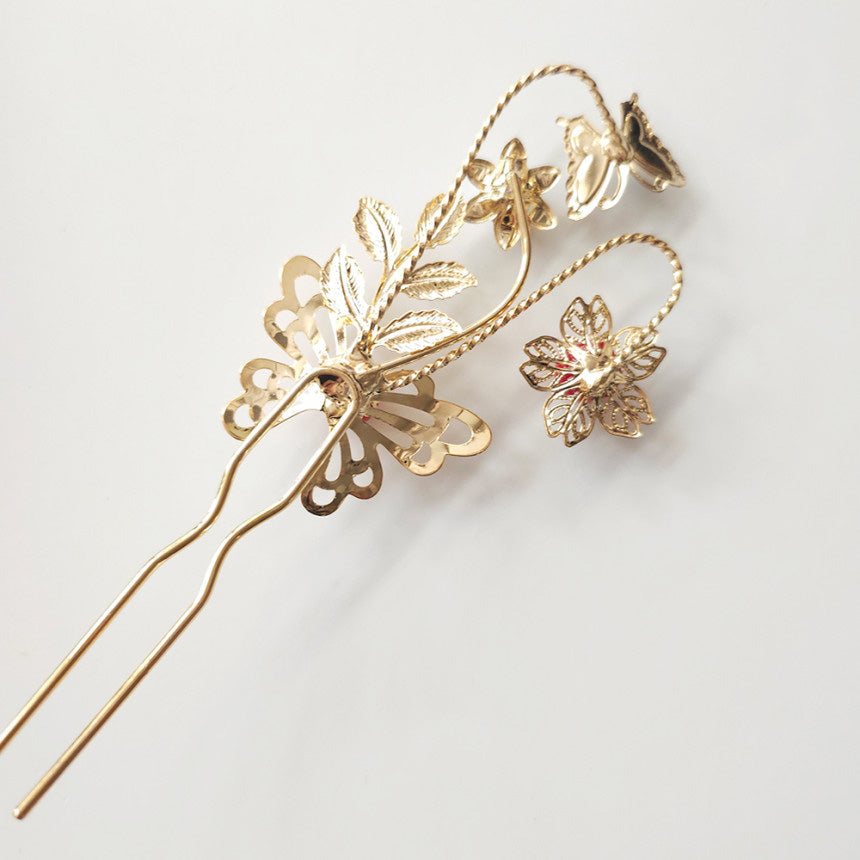 Colorful Butterfly U Shape Hairpin