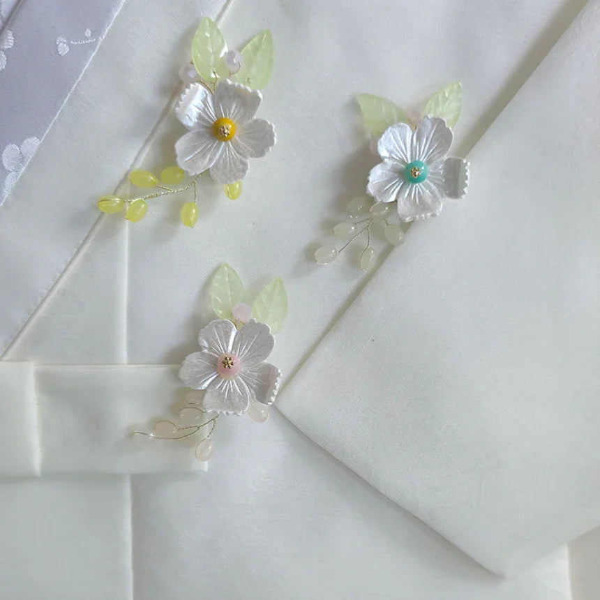Mother of Pearl Floral Brooch - Native Korean