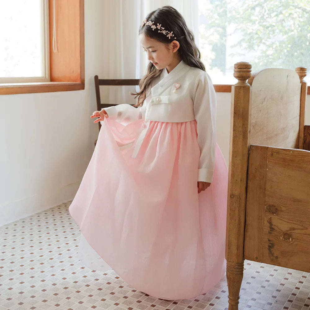 Blossom Pink Girl Hanbok (1-10YR) - Native Korean
