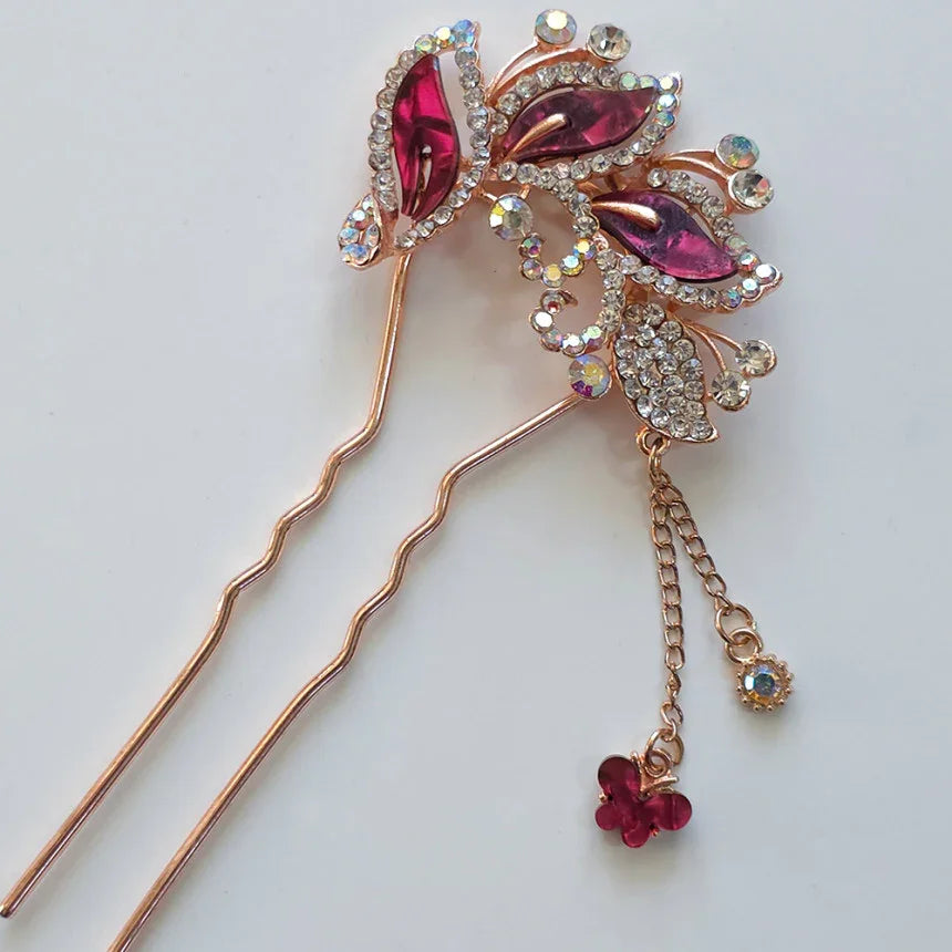 Butterfly Crystal U-Shaped Hairpin