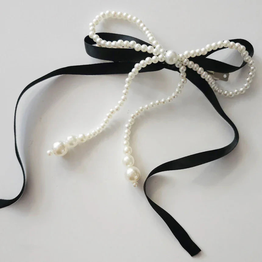 Pearl Grace Bow Hairpin - Native Korean
