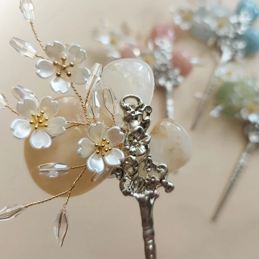Jade Floral Hairpin