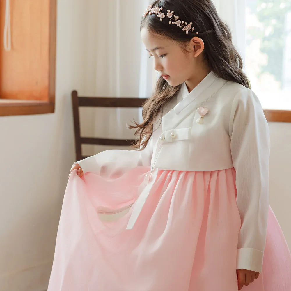 Blossom Pink Girl Hanbok (1-10YR) - Native Korean