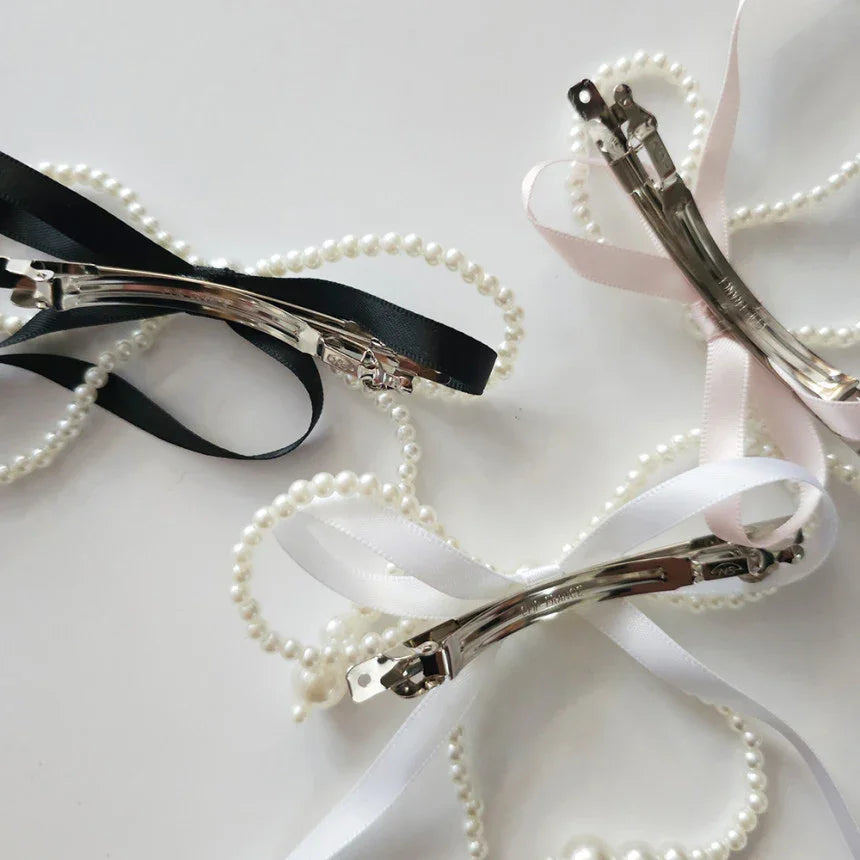 Pearl Grace Bow Hairpin - Native Korean