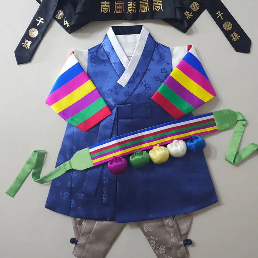 Minjae Saekdong Blue Boy Hanbok (100D-10YR) - Native Korean