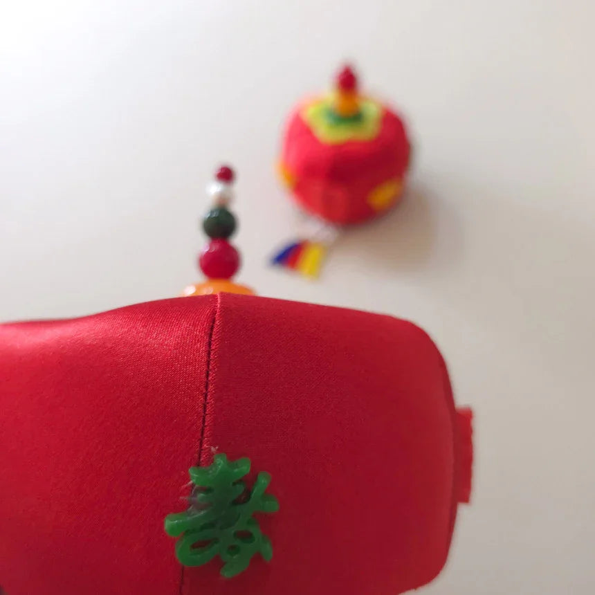 Jade Red Jokduri Korean Coronet - Native Korean