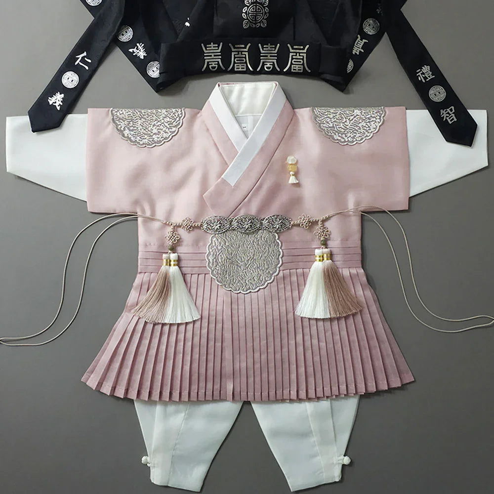 Sungkoon Pleated Pink Boy Hanbok (100D-10YR) - Native Korean