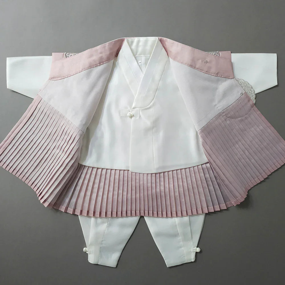 Sungkoon Pleated Pink Boy Hanbok (100D-10YR) - Native Korean