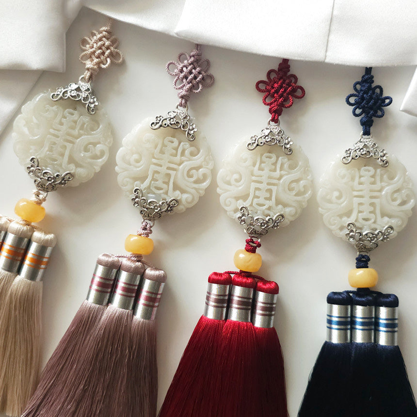 Beige Jade Harmony Tassel Norigae