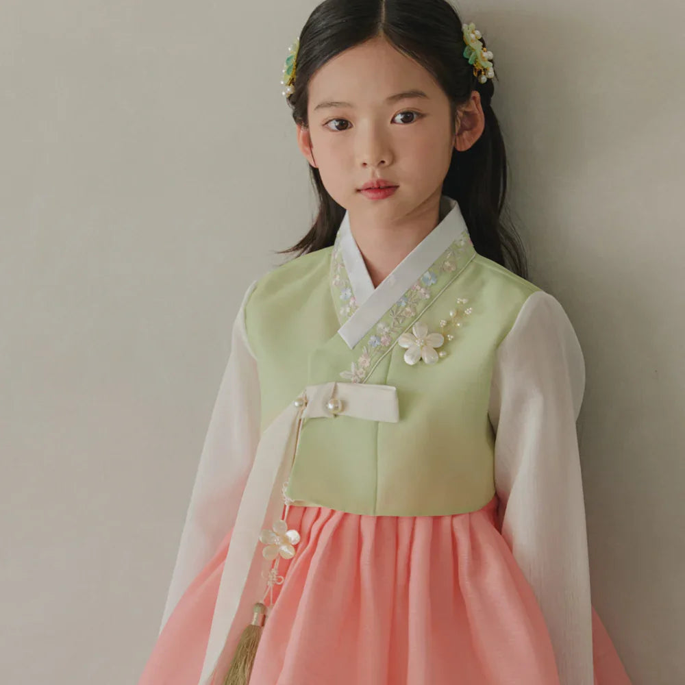 Soyoon Green Coral Girl Hanbok (1-15YR) - Native Korean