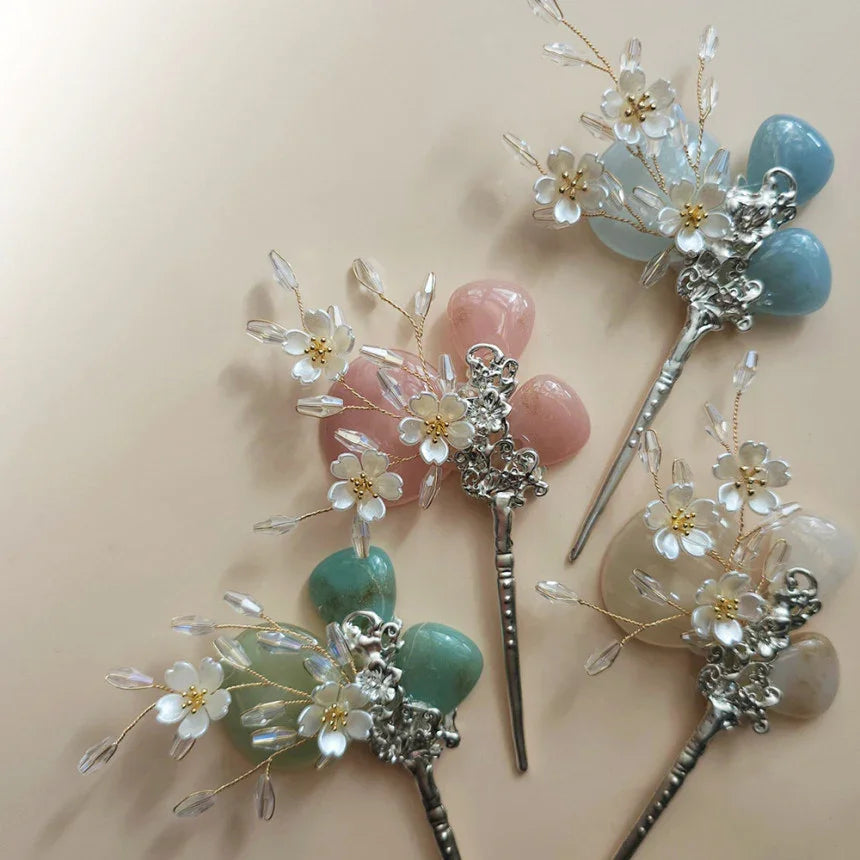 Jade Floral Hairpin - Native Korean