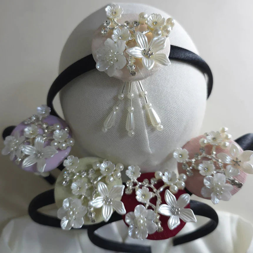 Silver Pearl Bloom Headband - Native Korean