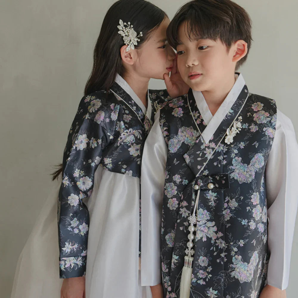 Black Pearl Jeogori Girl Hanbok (100D-15YR) - Native Korean