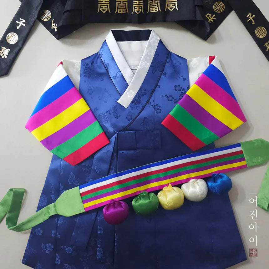 Minjae Saekdong Blue Boy Hanbok (100D-10YR) - Native Korean