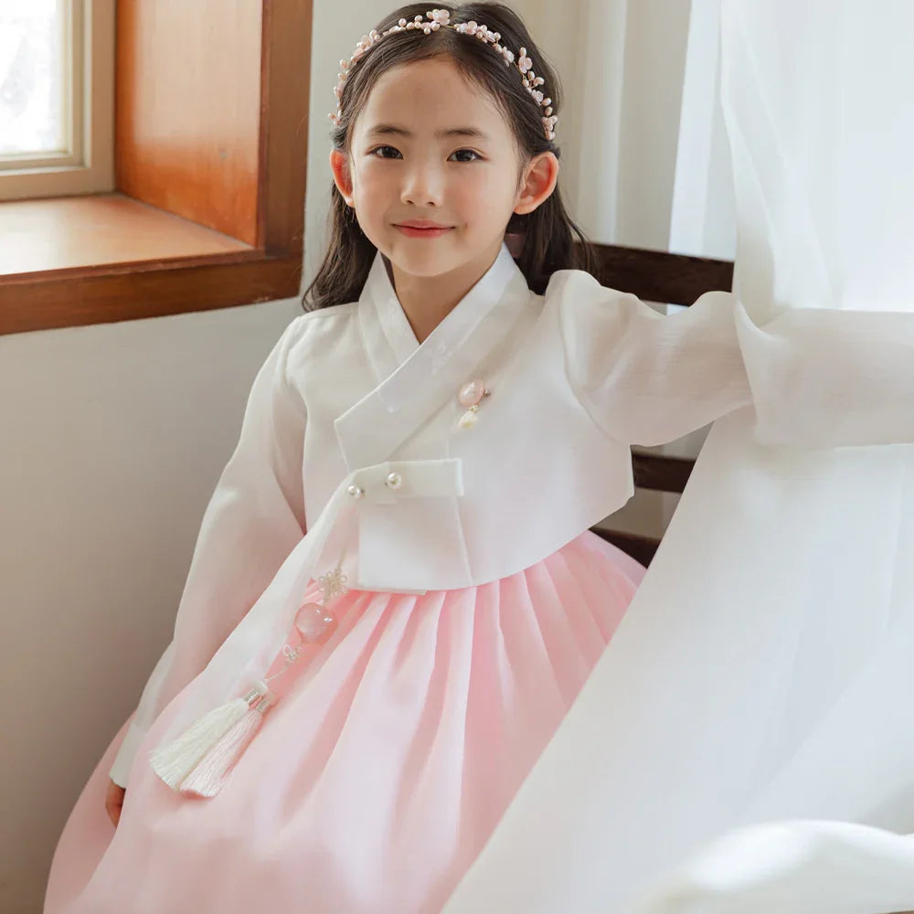 Blossom Pink Girl Hanbok (1-10YR) - Native Korean