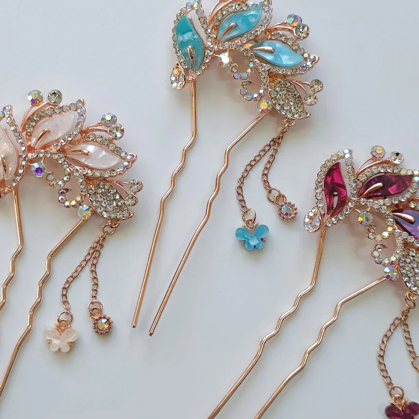 Butterfly Crystal U-Shaped Hairpin