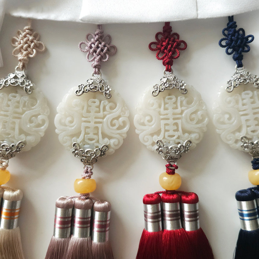 Beige Jade Harmony Tassel Norigae