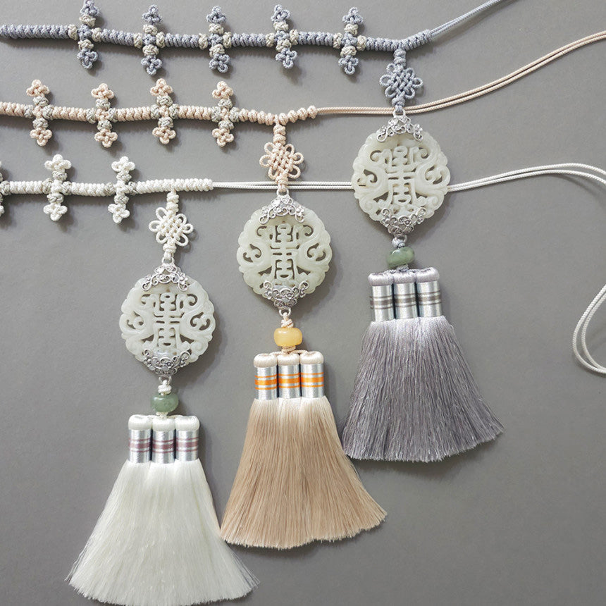 Beige Jade Harmony Tassel Dol Belt
