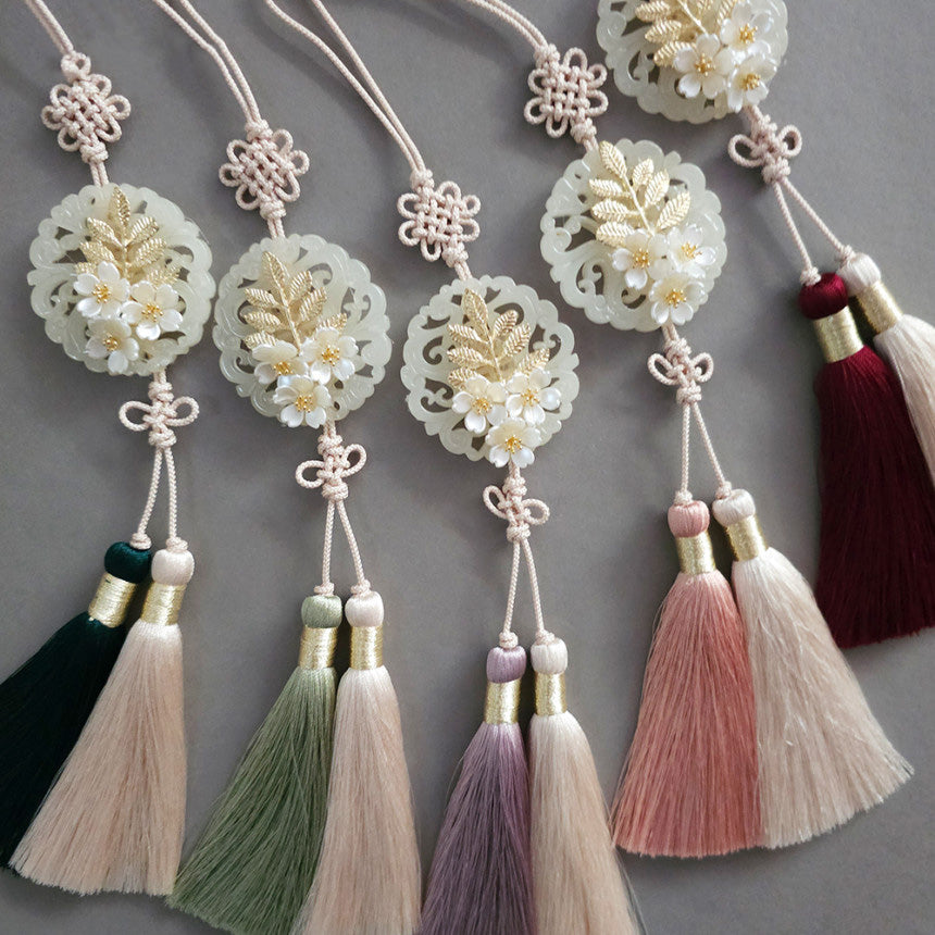 Floral Jade Tassel Norigae
