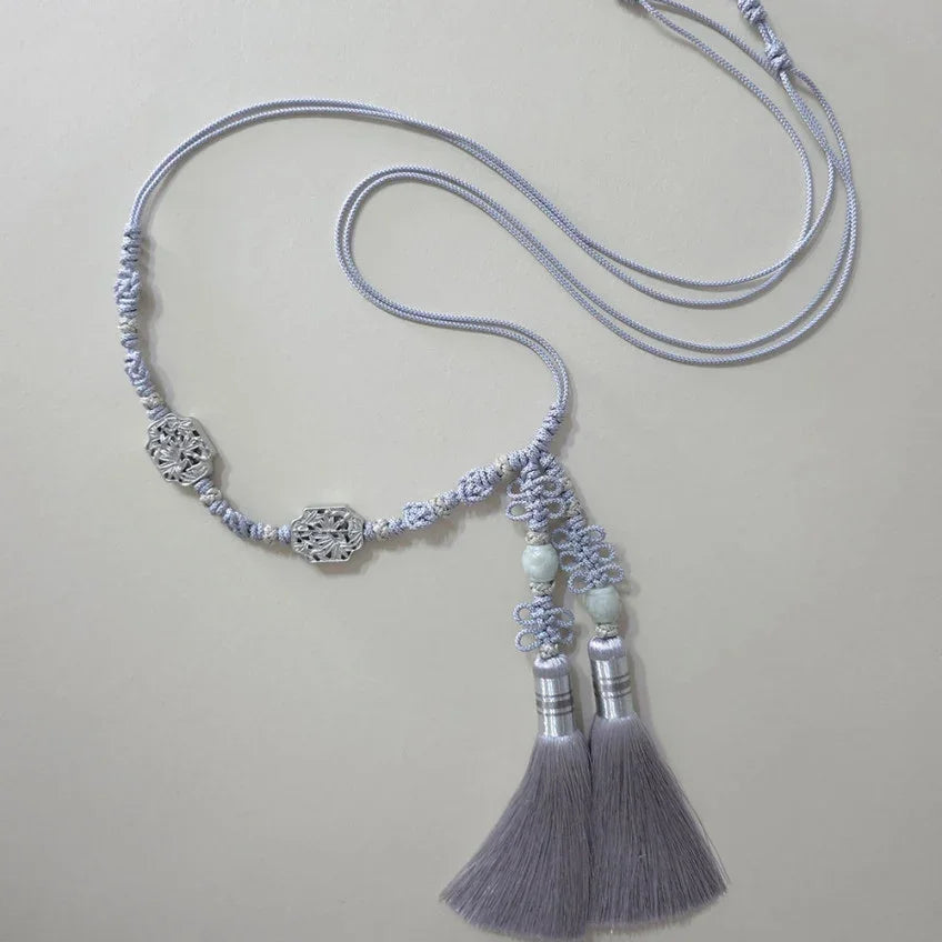 Lavender Native Korean Norigae with decorative knots and tassels