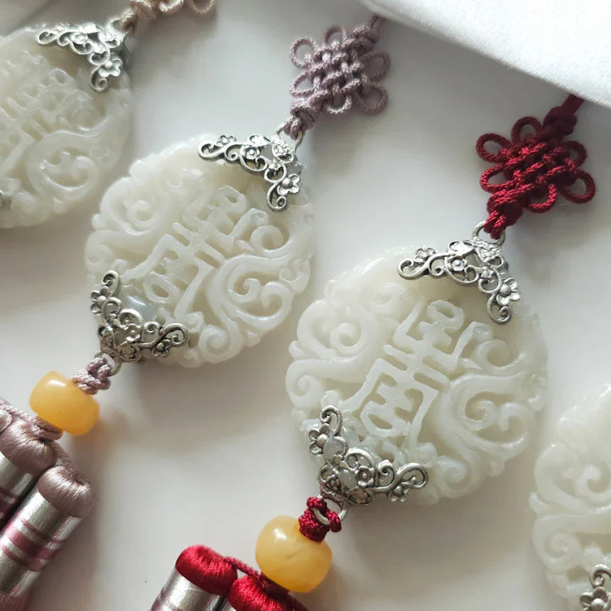 Beige Jade Harmony Tassel Norigae - Native Korean