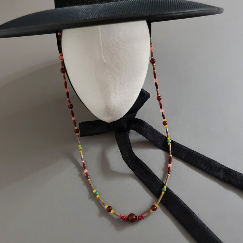 Natural Stone Gat String - Brown