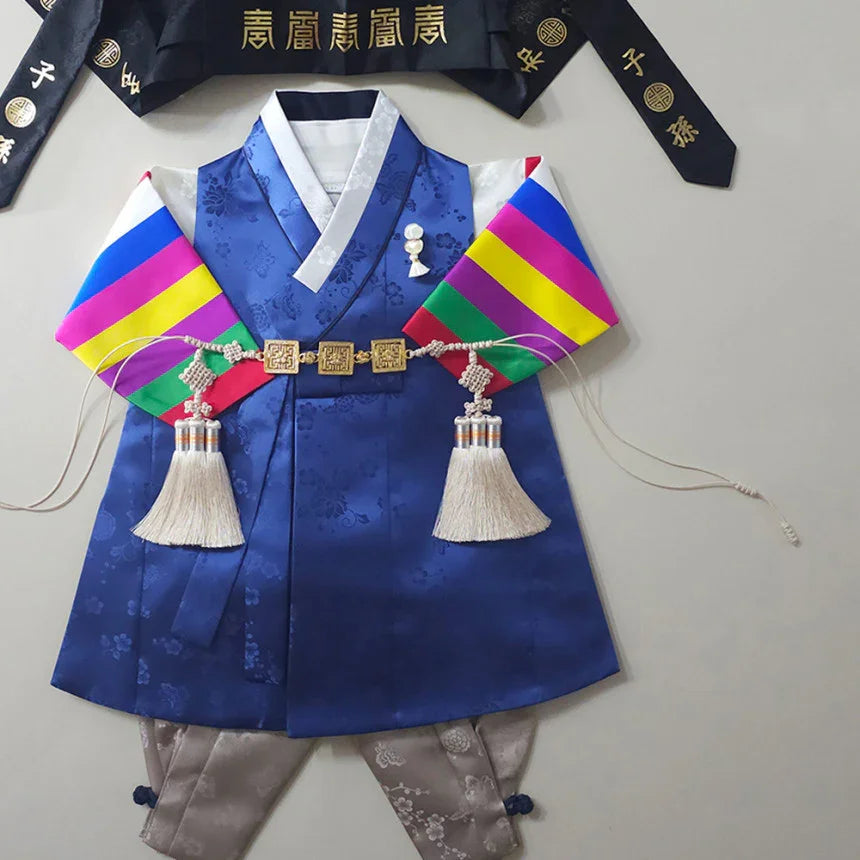 Minjae Saekdong Blue Boy Hanbok (100D-10YR) - Native Korean